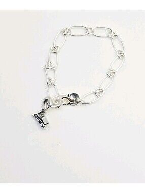 Sterling Silver Golf Bag with Clubs Charm Bracelet Adjustable to 8 Inches